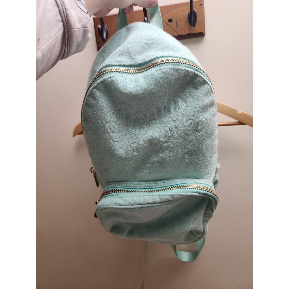 Stoney Clover Lane Mint Green Terry Cloth Small‎ Backpack Gold Hardware